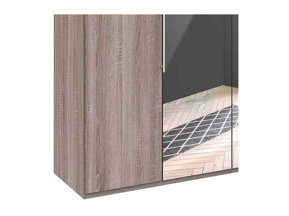 Spiegeltüren Kleiderschrank in Eiche Trüffelfarben foliert