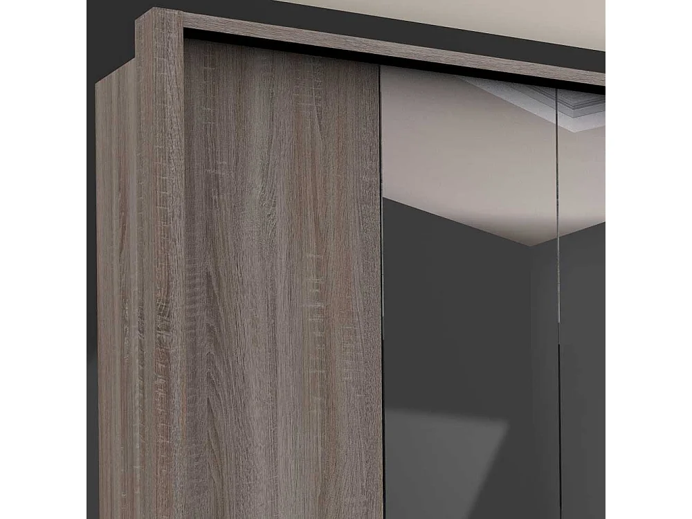 Spiegeltüren Kleiderschrank in Eiche Trüffelfarben foliert