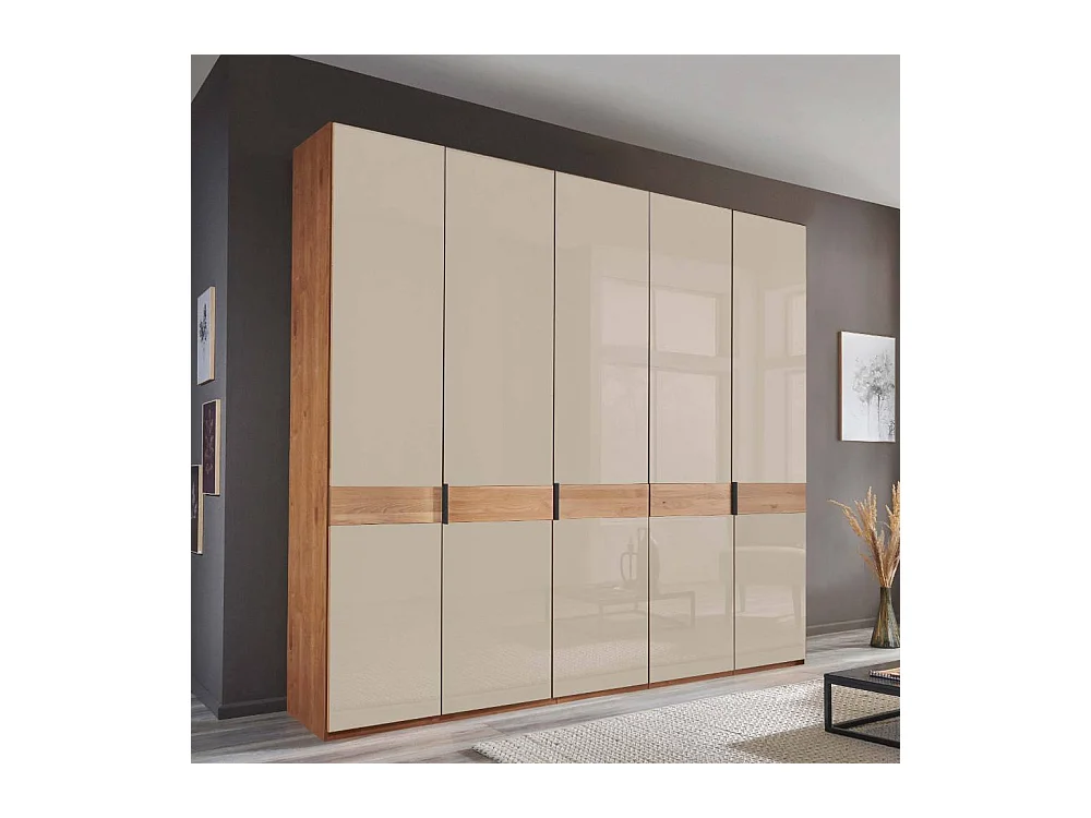 Drehtürenkleiderschrank Kleiderschrank in Champagner und Erlefarben