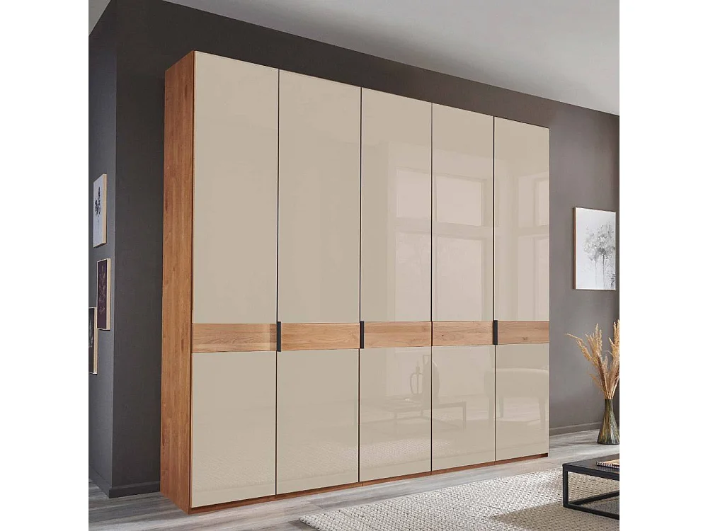 Drehtürenkleiderschrank Kleiderschrank in Champagner und Erlefarben