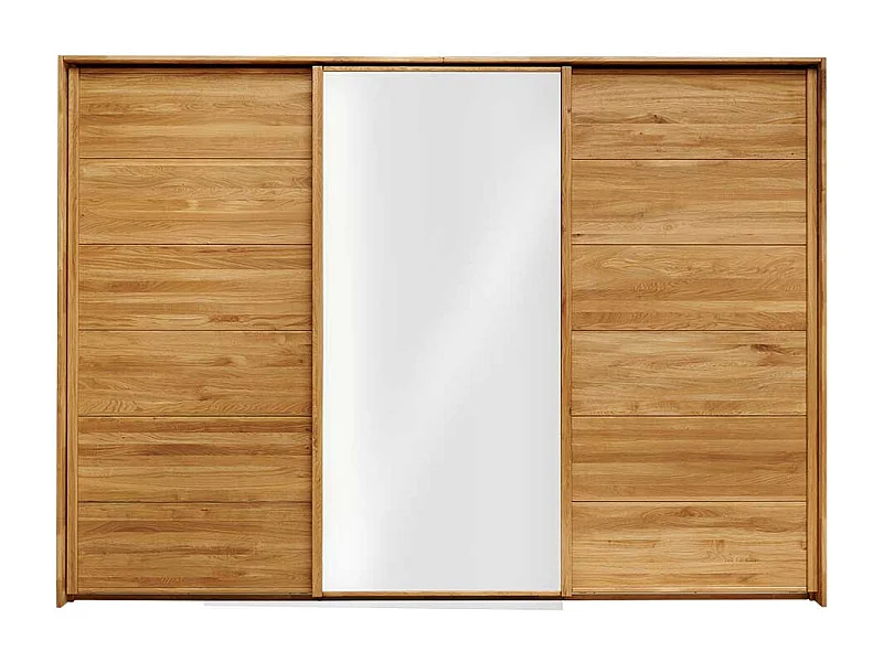 Schwebetürenkleiderschrank aus Wildeiche Massivholz geölt