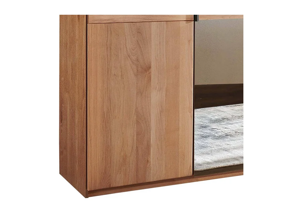 Schlafzimmerschrank Kleiderschrank teilmassiv mit Spiegeln und Drehtüren