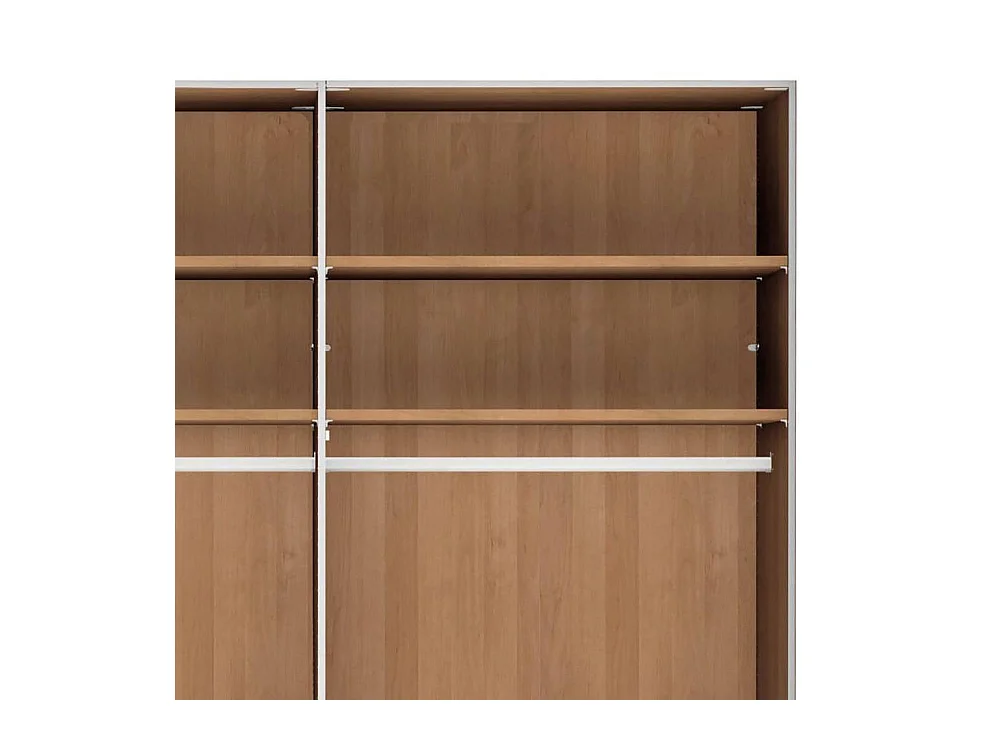 Schlafzimmerschrank Kleiderschrank teilmassiv mit Spiegeln und Drehtüren