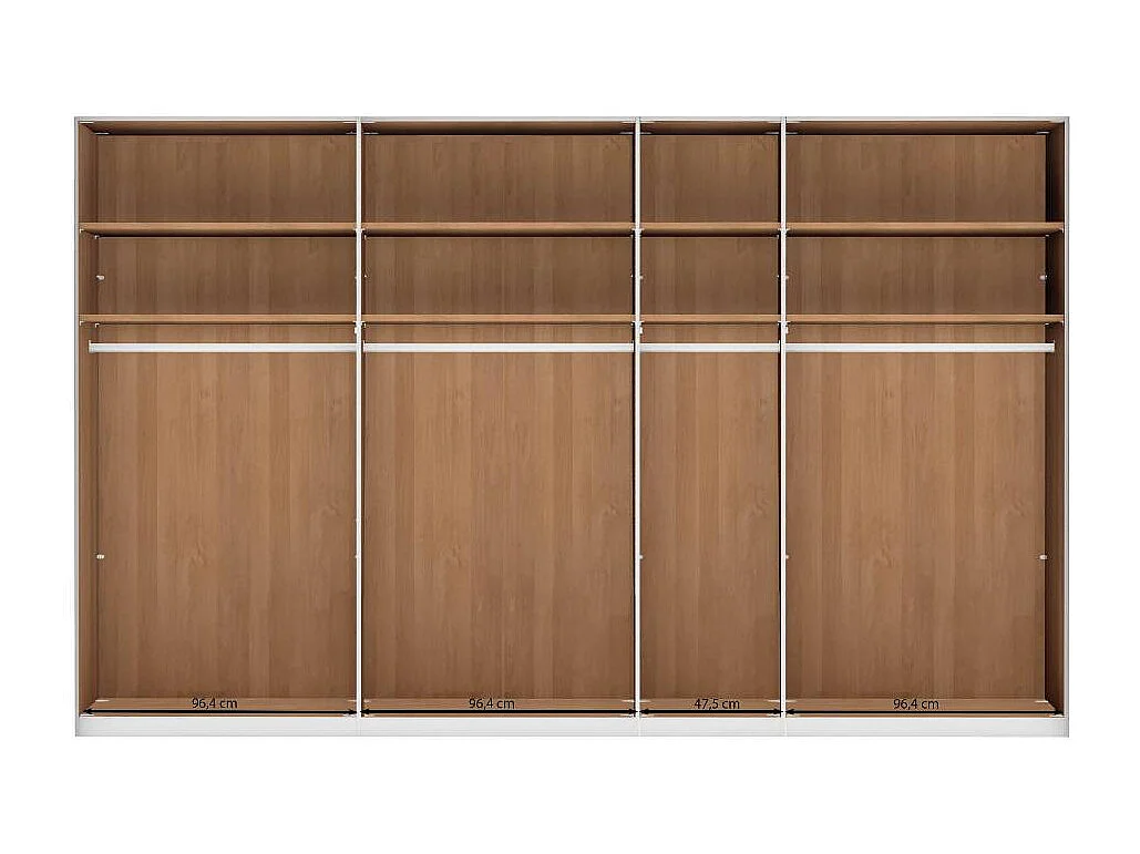 Schlafzimmerschrank Kleiderschrank teilmassiv mit Spiegeln und Drehtüren