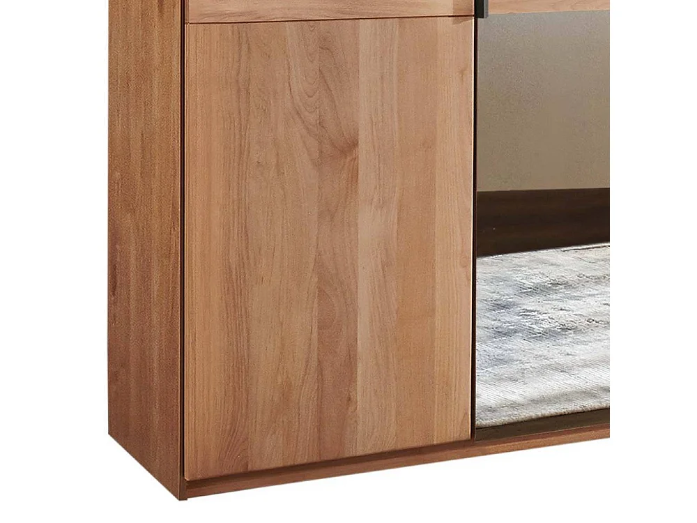 Schlafzimmerschrank Kleiderschrank teilmassiv mit Spiegeln und Drehtüren