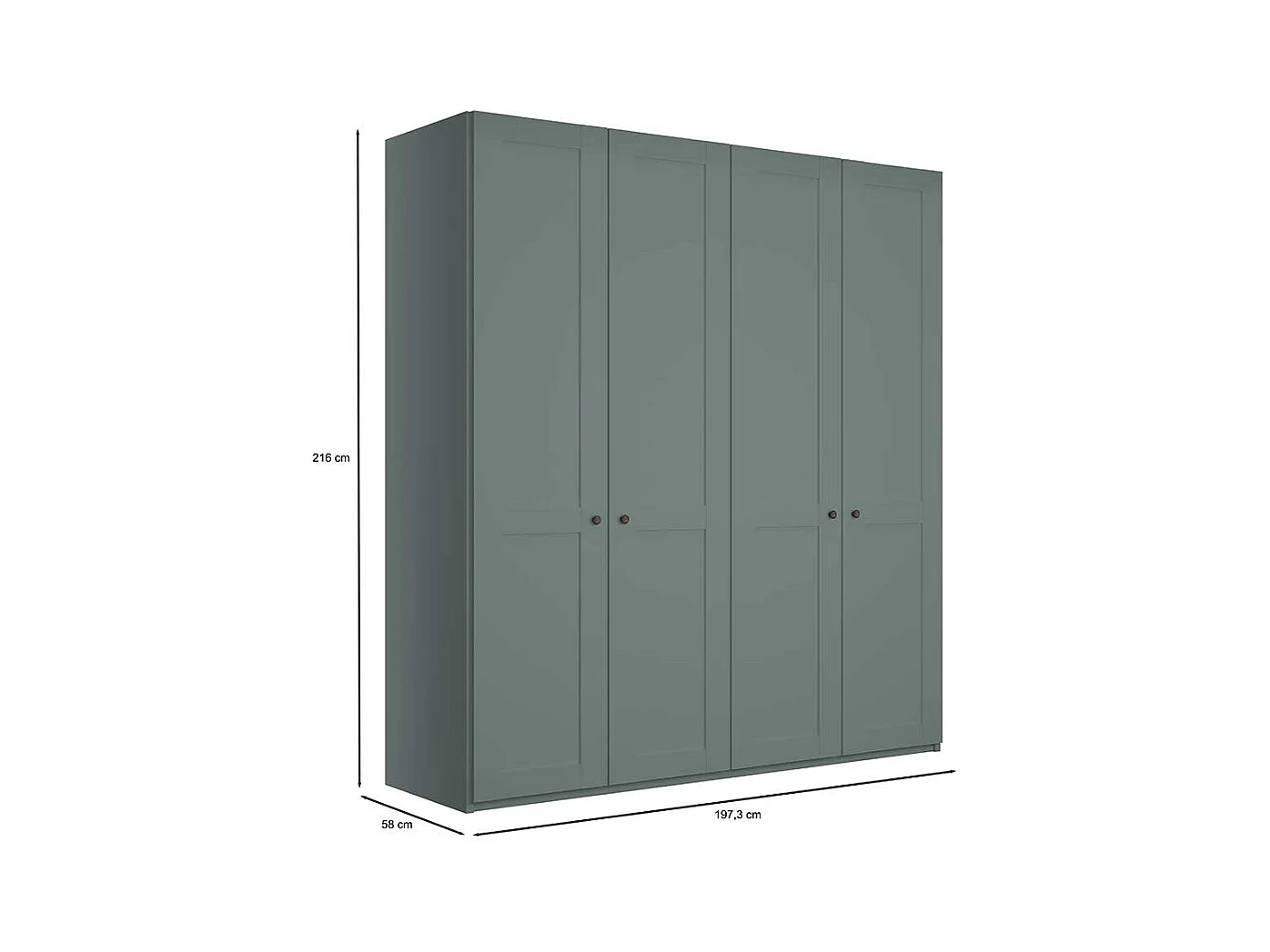 Kleiderschrank mit 4 Türen im Landhausstil 200 cm breit