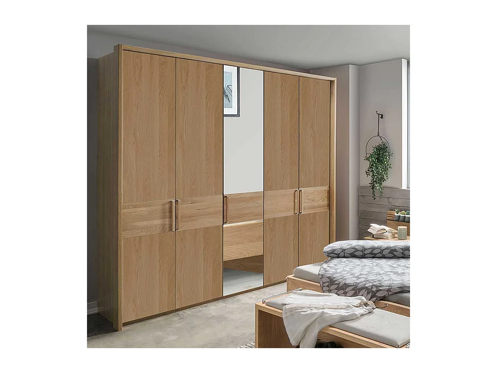 Drehtürenschrank 5-türig Eiche teilmassiv