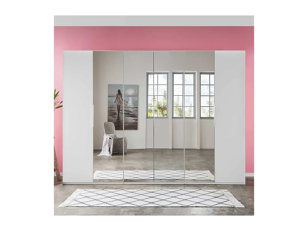 Weißer Kleiderschrank mit Spiegeln Made in Germany 58 cm tief