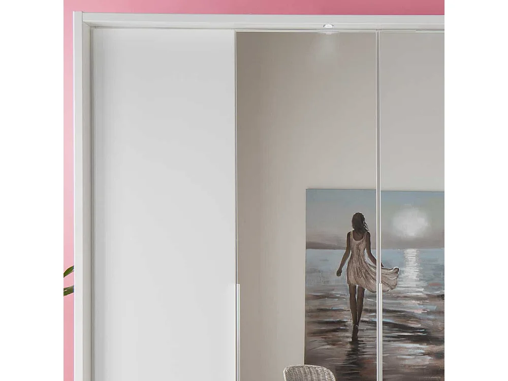 Weißer Kleiderschrank mit Spiegeln Made in Germany 58 cm tief