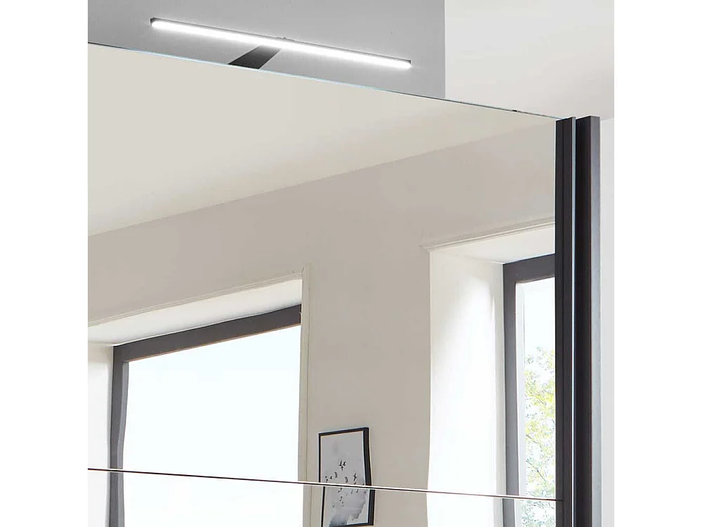 Schwebetürenkleiderschrank in Anthrazit Eiche Bianco