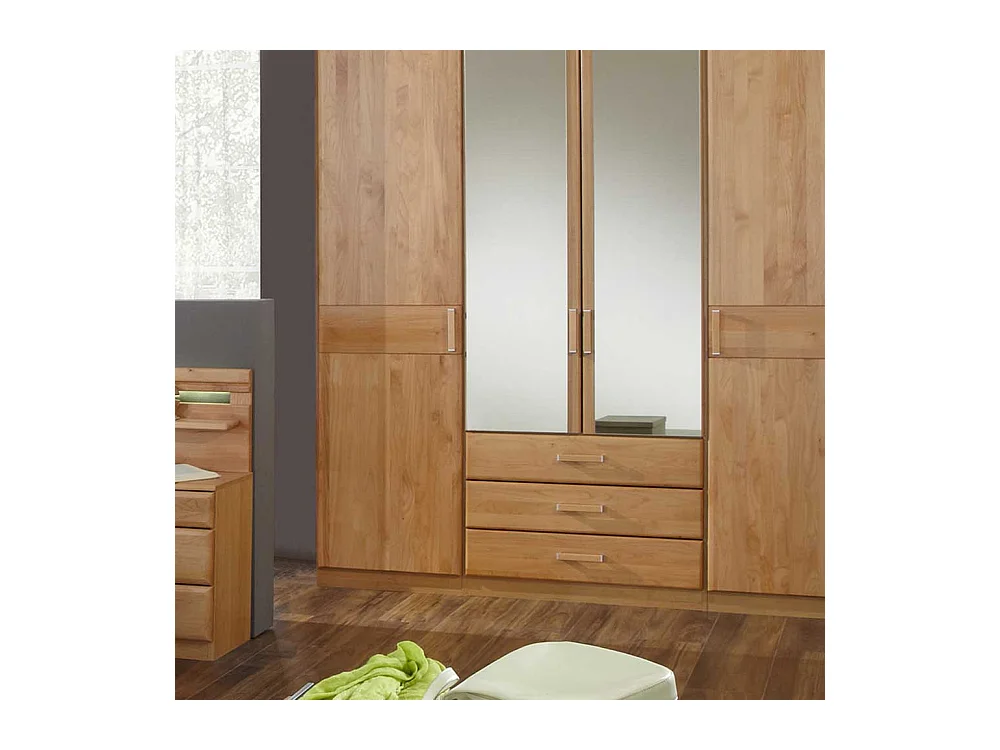 Kleiderschrank aus Erle Teilmassiv Spiegel