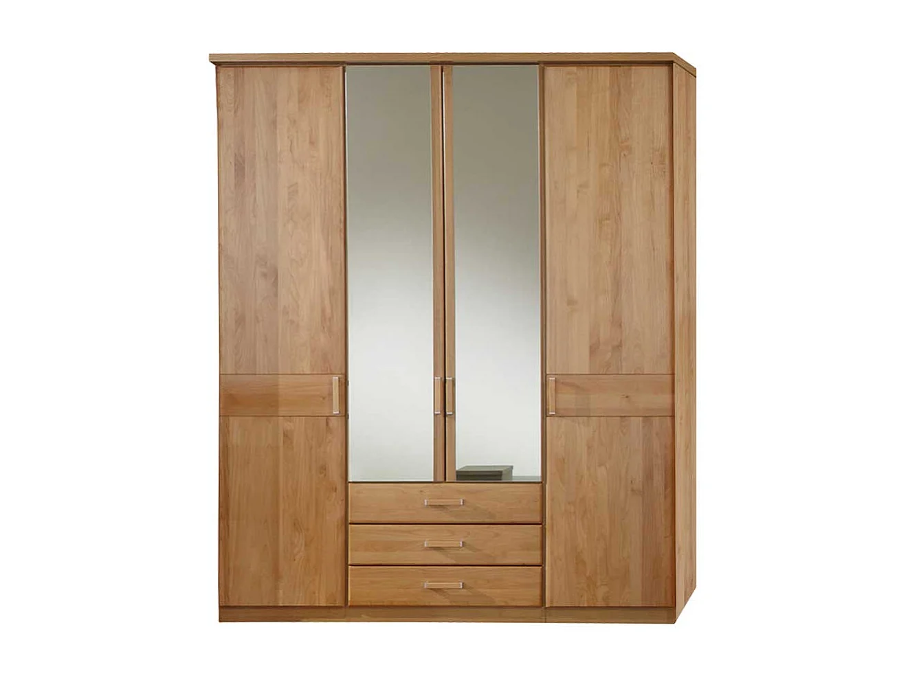 Kleiderschrank aus Erle Teilmassiv Spiegel