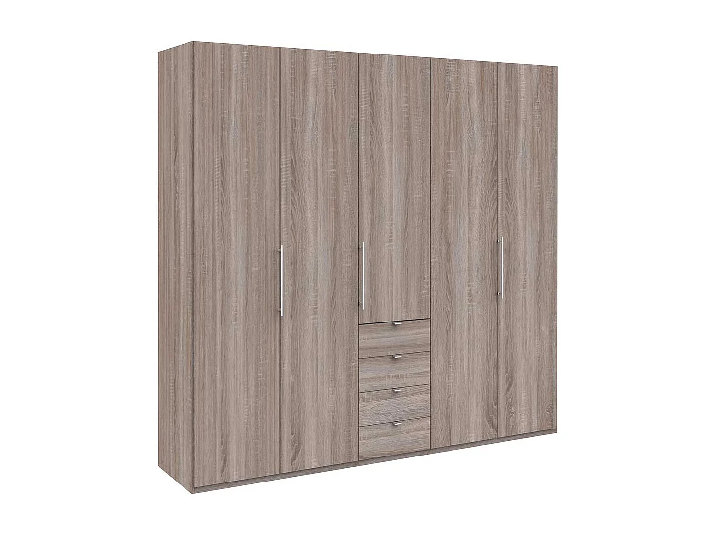 Schlafzimmerschrank in Eiche Trüffelfarben 3 türig mit Schubladen