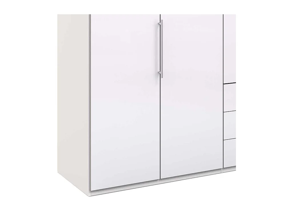 Falttüren Kleiderschrank in Weiß glasbeschichtet 2 türig