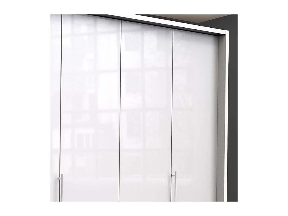 Falttüren Kleiderschrank in Weiß glasbeschichtet 2 türig