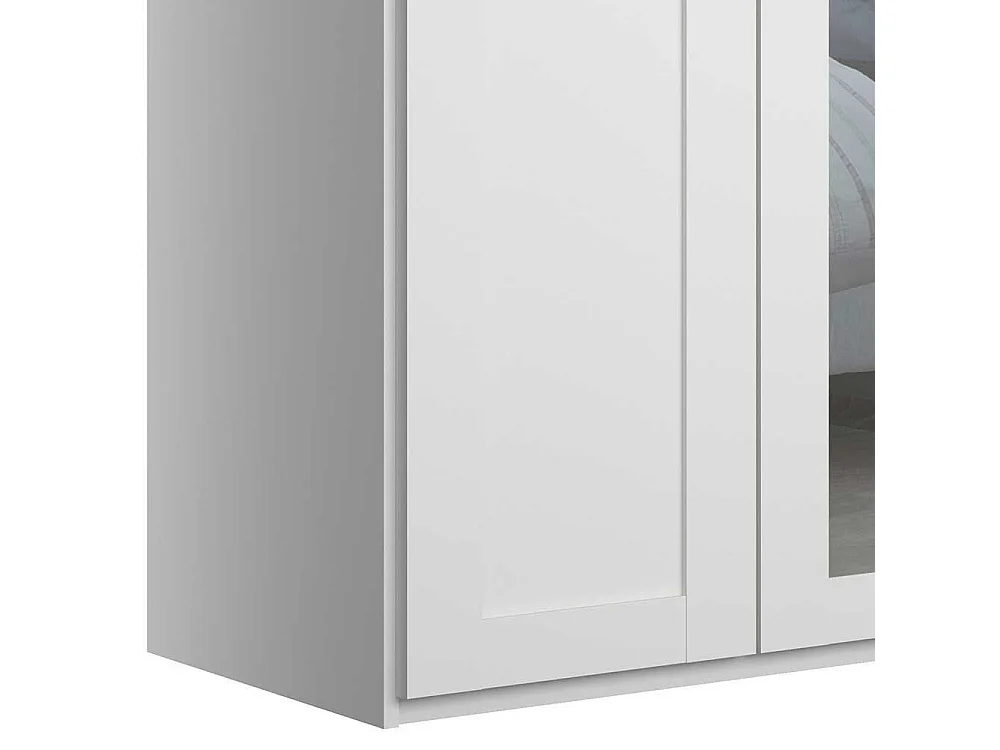 Kleiderschrank weiß modern Landhaus 200 cm breit Spiegeltüren