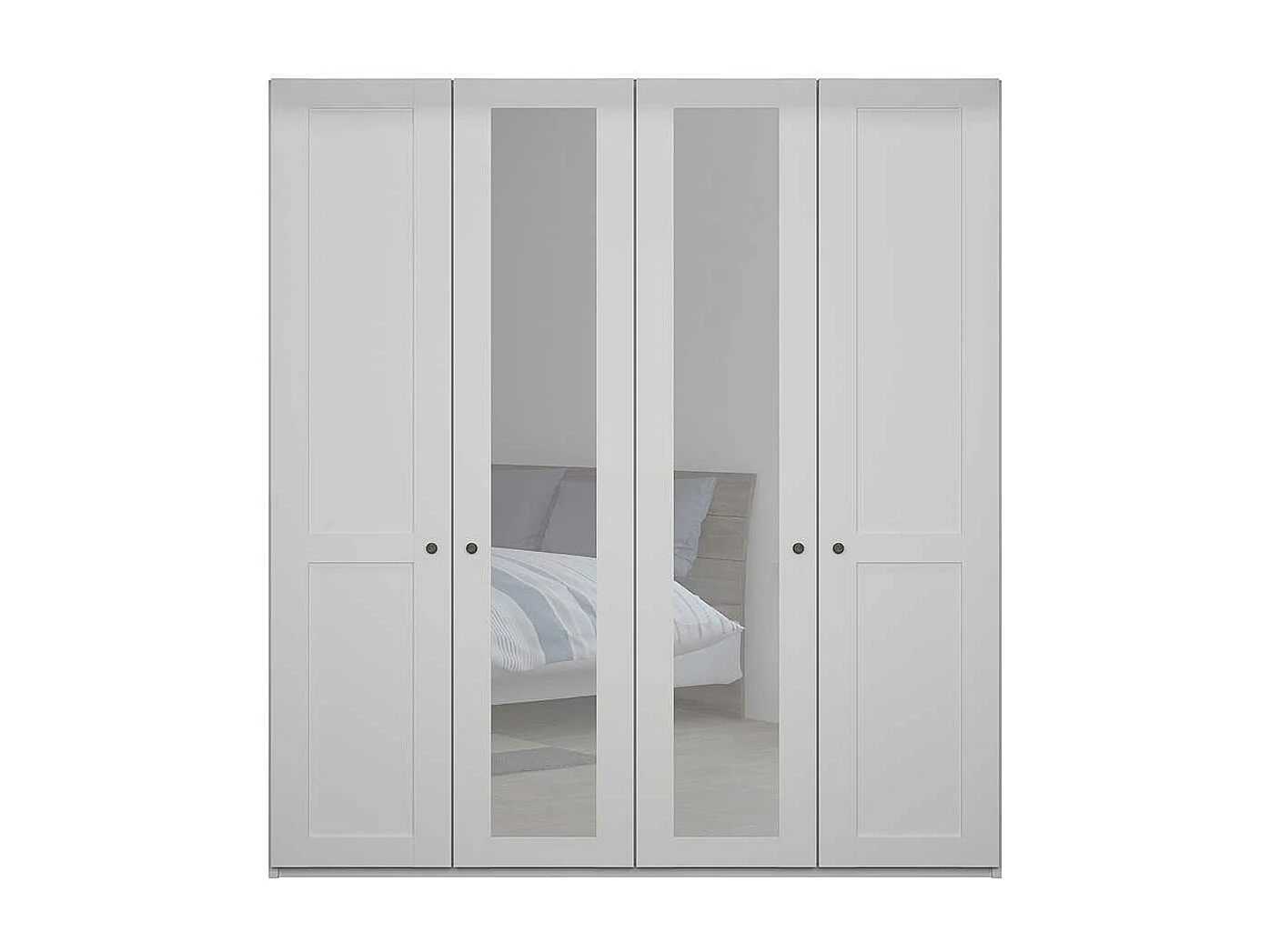 Kleiderschrank weiß modern Landhaus 200 cm breit Spiegeltüren