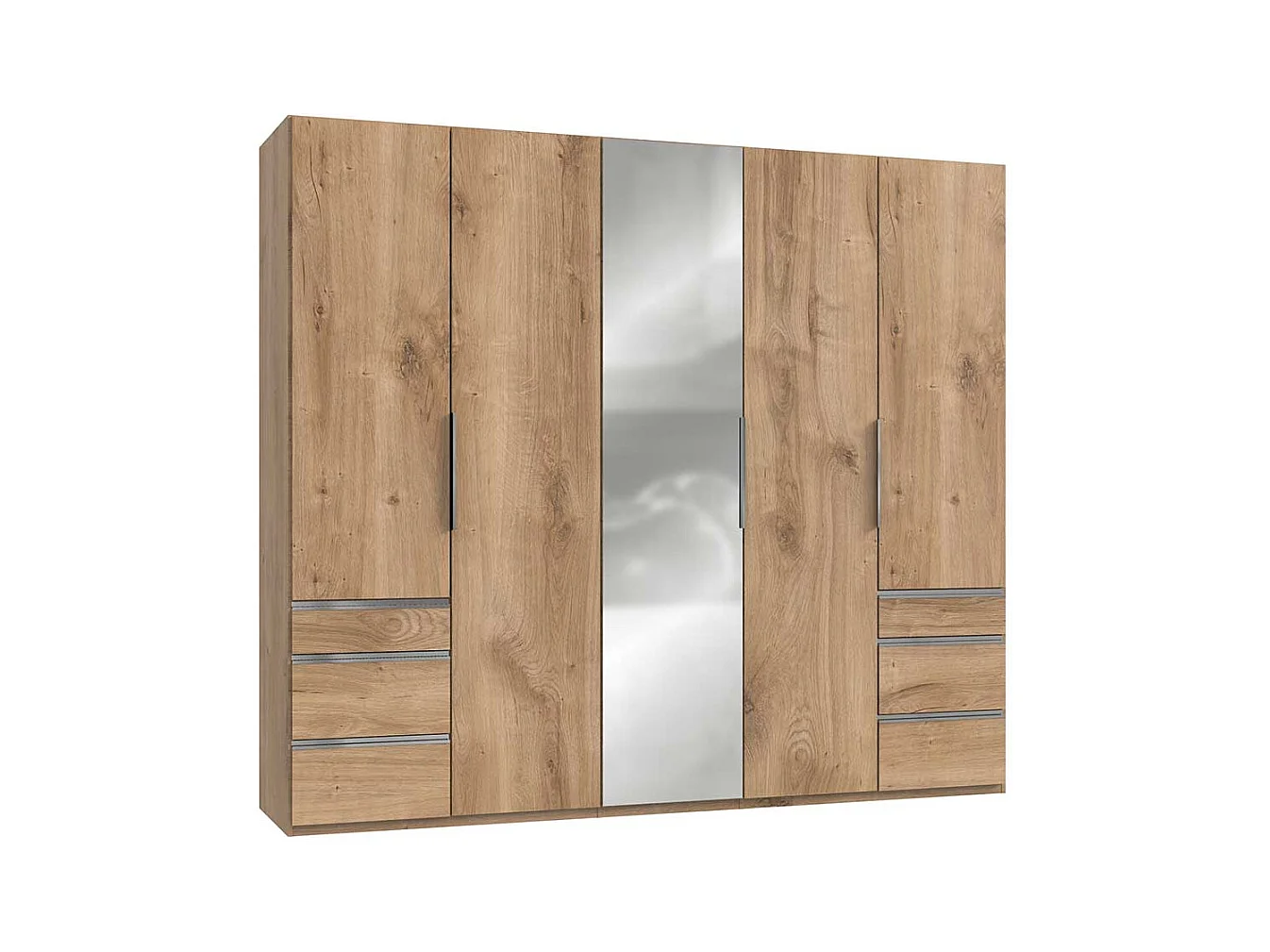 Kleiderschrank mit Drehtüren und sechs Schubladen Made in Germany