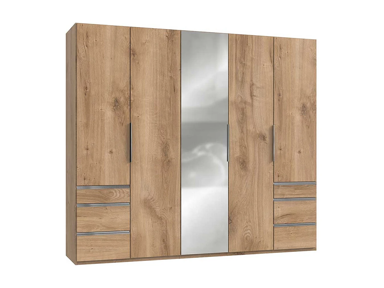 Kleiderschrank mit Drehtüren und sechs Schubladen Made in Germany