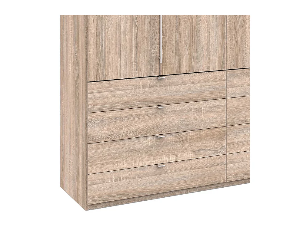 Gleittüren Kleiderschrank mit vielen Schubladen Eiche Sägerau