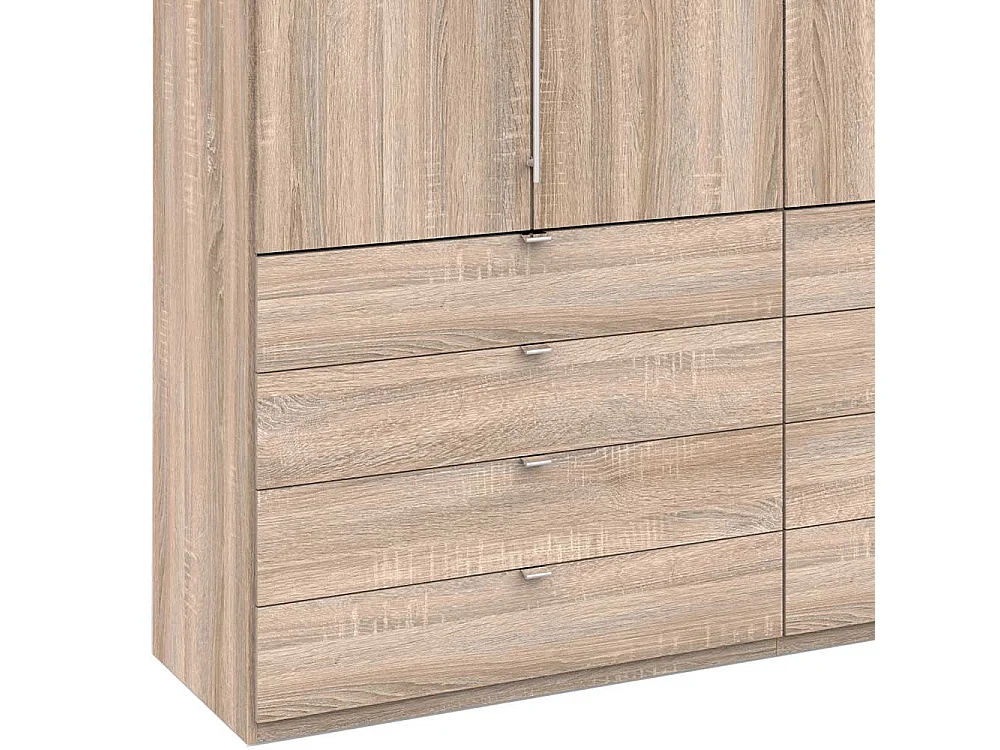 Gleittüren Kleiderschrank mit vielen Schubladen Eiche Sägerau