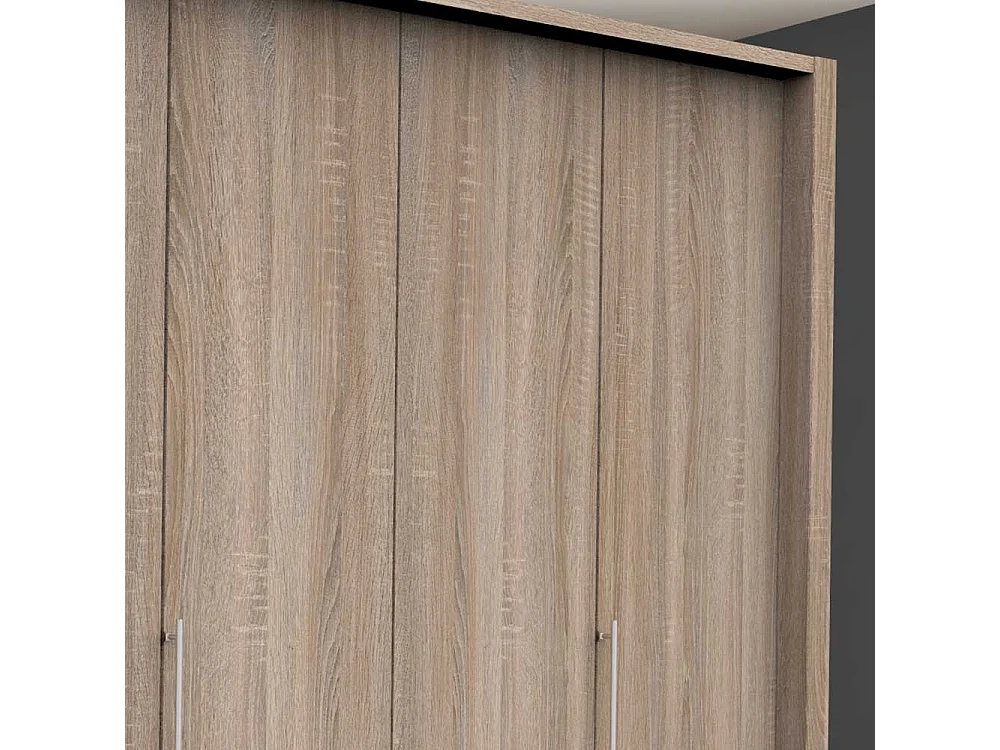 Gleittüren Kleiderschrank mit vielen Schubladen Eiche Sägerau