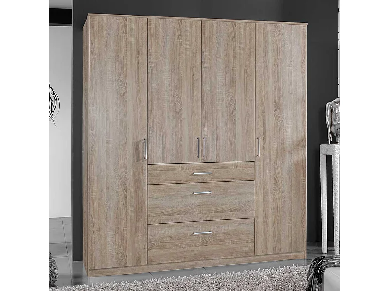 Kleiderschrank Eiche Sägerau Made in Germany 199 cm hoch