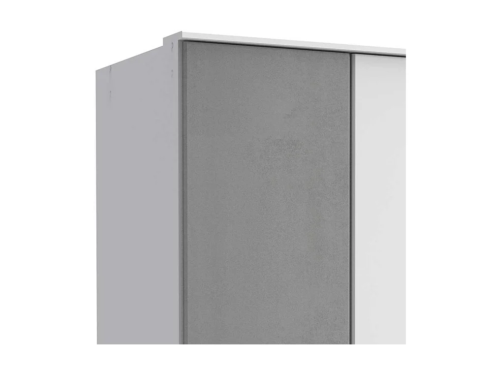 Kleiner Kleiderschrank in Beton Lichtgrau und Weiß Made in Germany