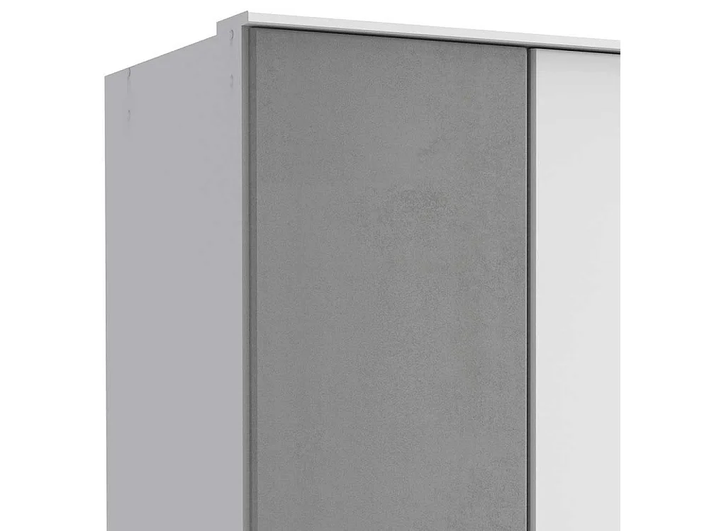Kleiner Kleiderschrank in Beton Lichtgrau und Weiß Made in Germany