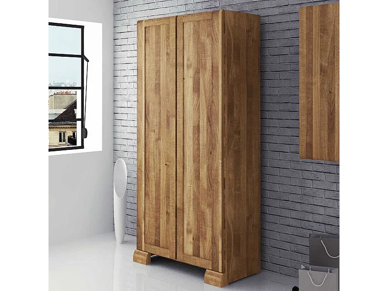 Kleiderschrank aus Wildeiche Massivholz 90 cm