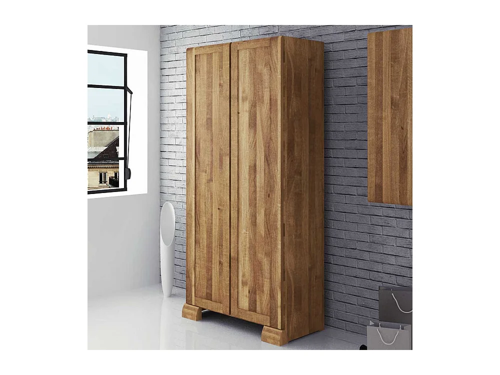 Kleiderschrank aus Wildeiche Massivholz 90 cm