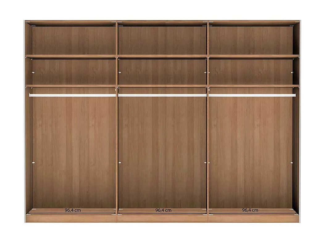 Gleittürenschrank in Eiche Bianco Spiegel