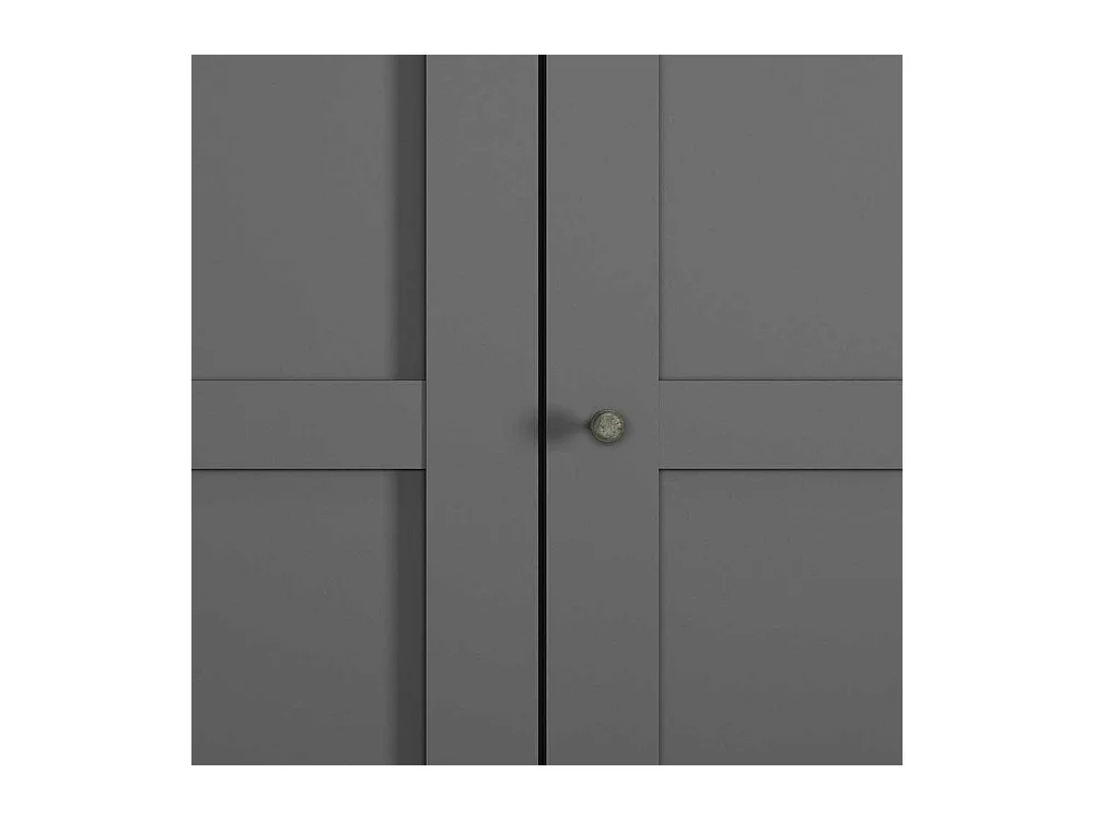 Kleiderschrank 3 Türen in Dunkelgrau 150 cm breit - 216 cm hoch