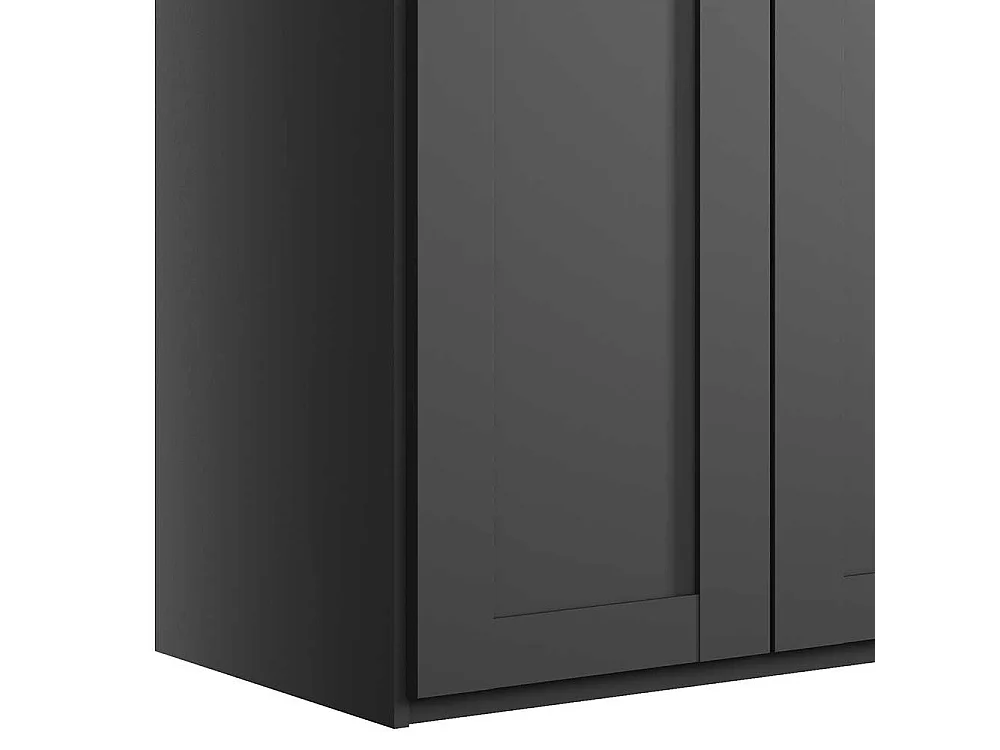 Kleiderschrank 3 Türen in Dunkelgrau 150 cm breit - 216 cm hoch