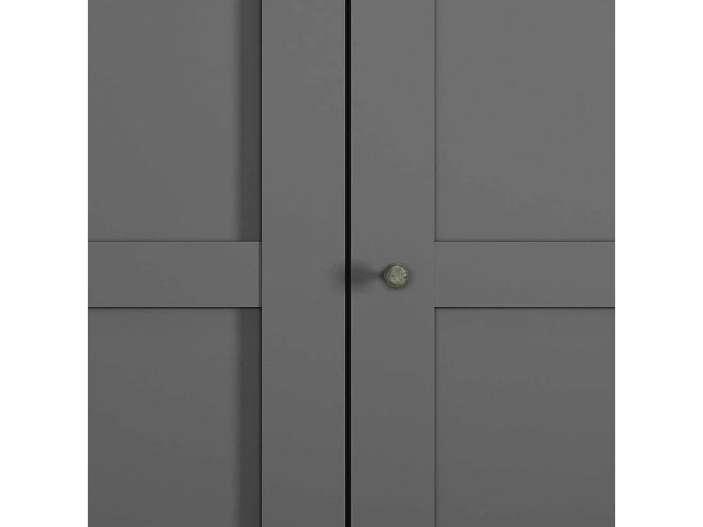 Kleiderschrank 3 Türen in Dunkelgrau 150 cm breit - 216 cm hoch