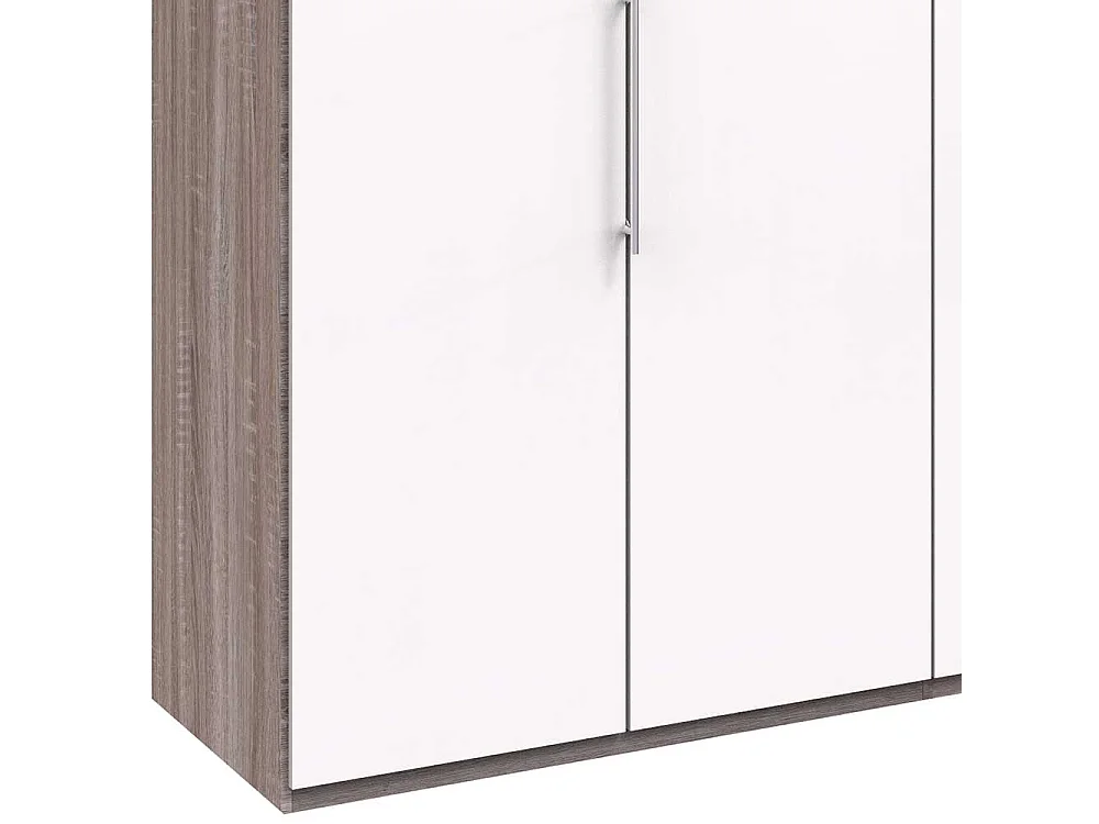 Panorama Kleiderschrank in Weiß Eiche Trüffelfarben