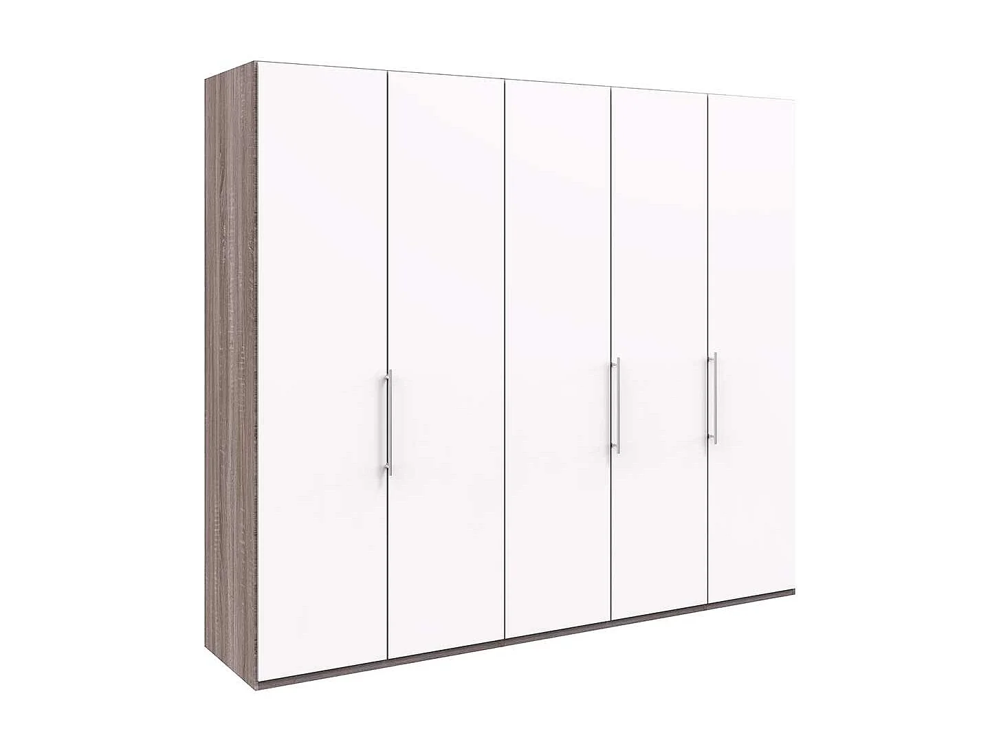 Panorama Kleiderschrank in Weiß Eiche Trüffelfarben