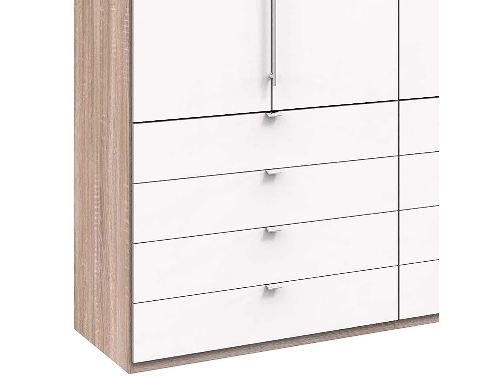 Moderner Schlafzimmerschrank mit vielen Schubladen 3 türig