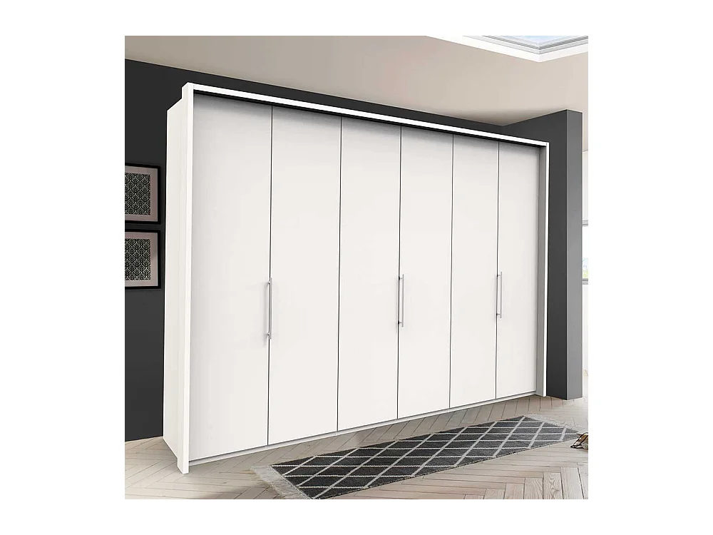 Moderner Kleiderschrank in Weiß 3 türig