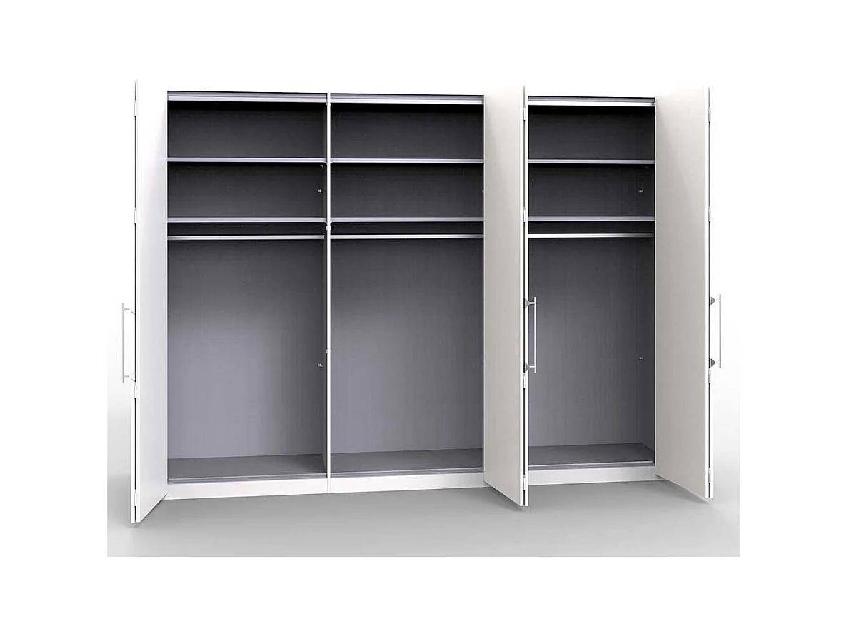 Moderner Kleiderschrank in Weiß 3 türig