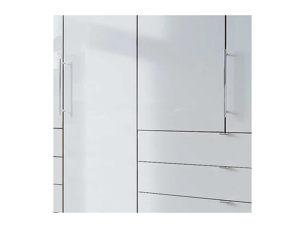 Kleiderschrank in Weiß und Eiche Bianco Falttüren