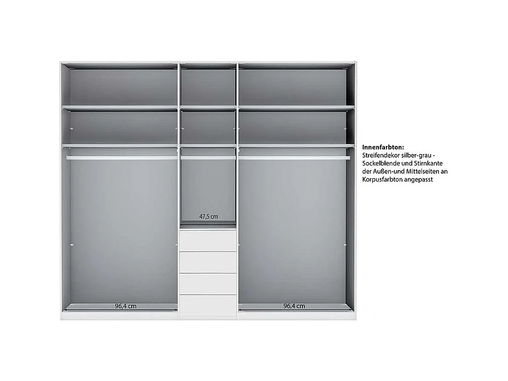 Kleiderschrank Schlafzimmerschrank in Grau Made in Germany