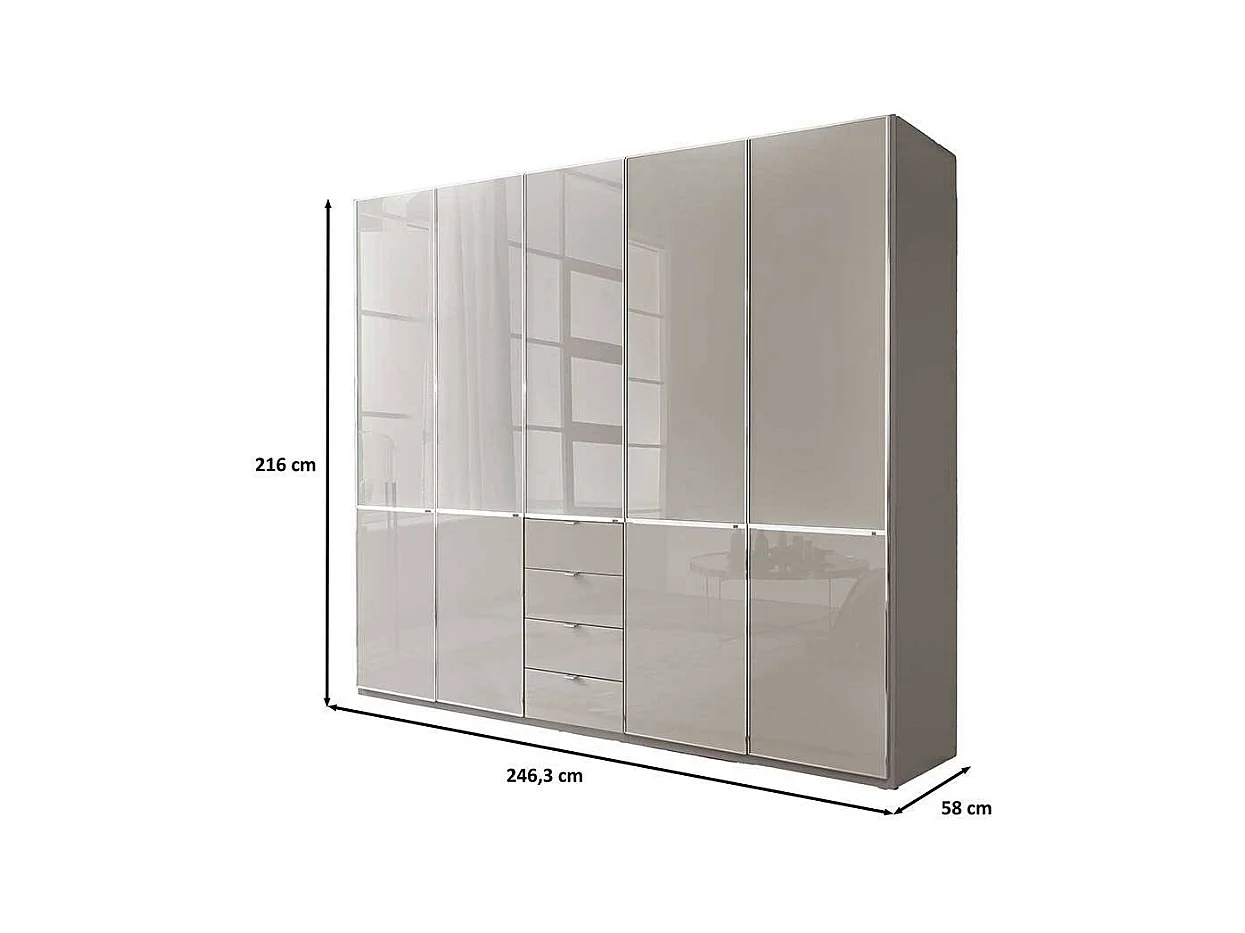 Kleiderschrank Schlafzimmerschrank in Grau Made in Germany