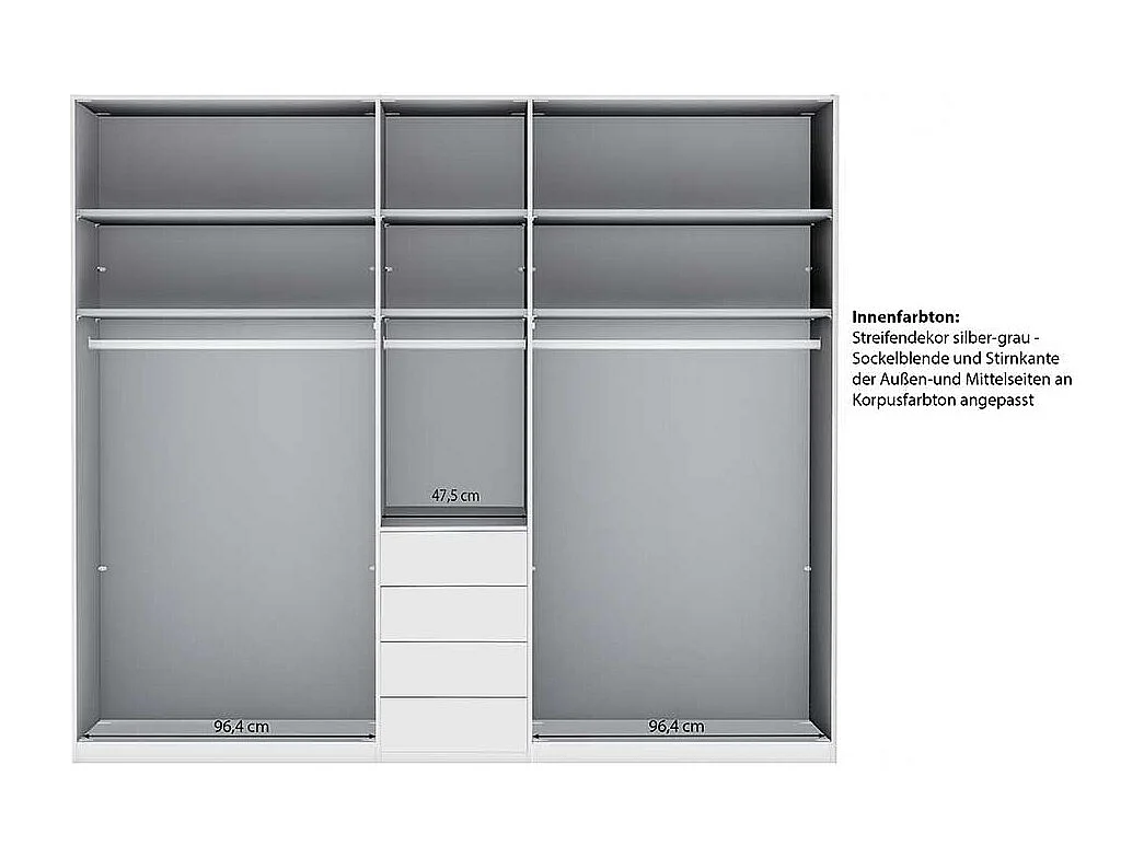 Kleiderschrank Schlafzimmerschrank in Grau Made in Germany