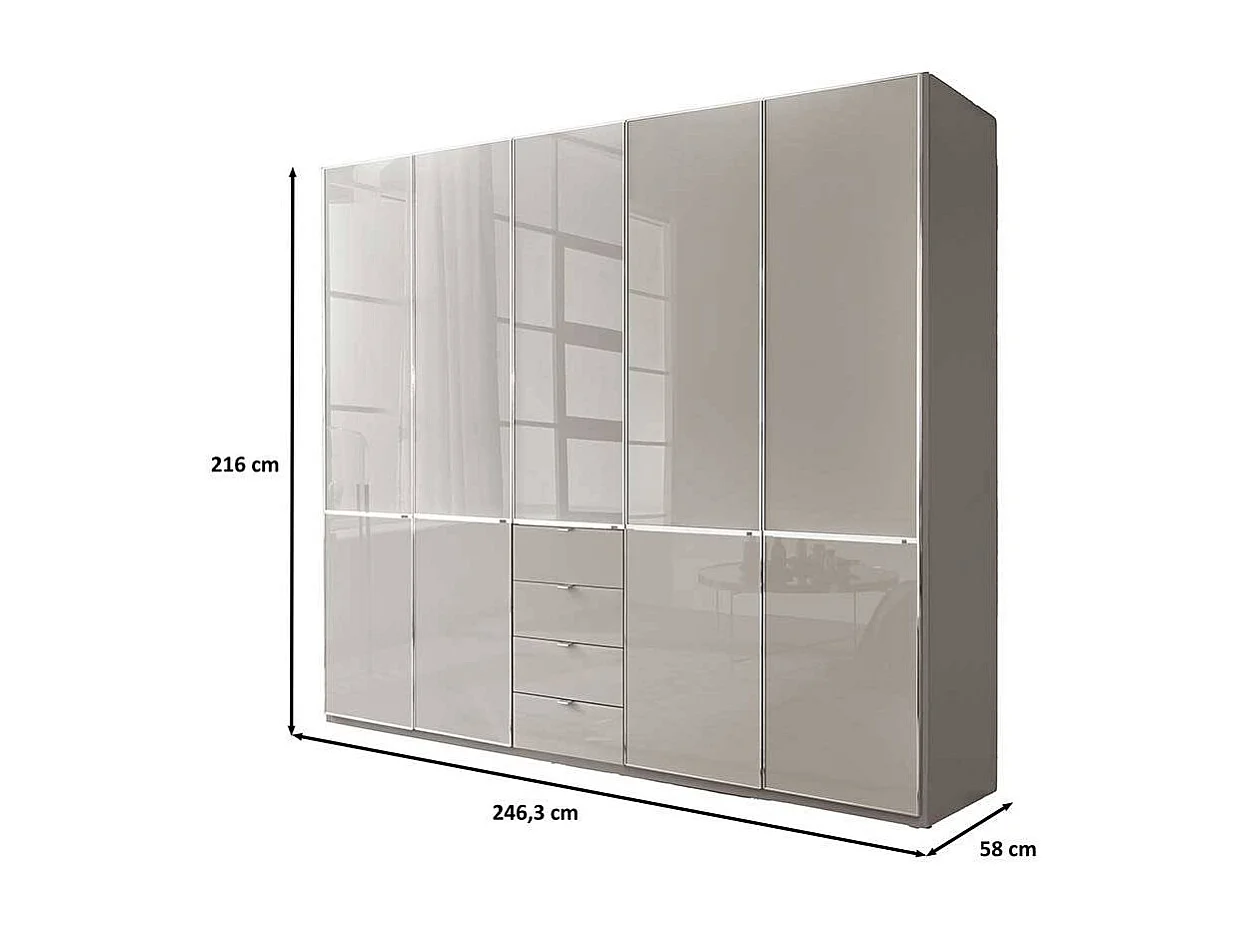 Kleiderschrank Schlafzimmerschrank in Grau Made in Germany