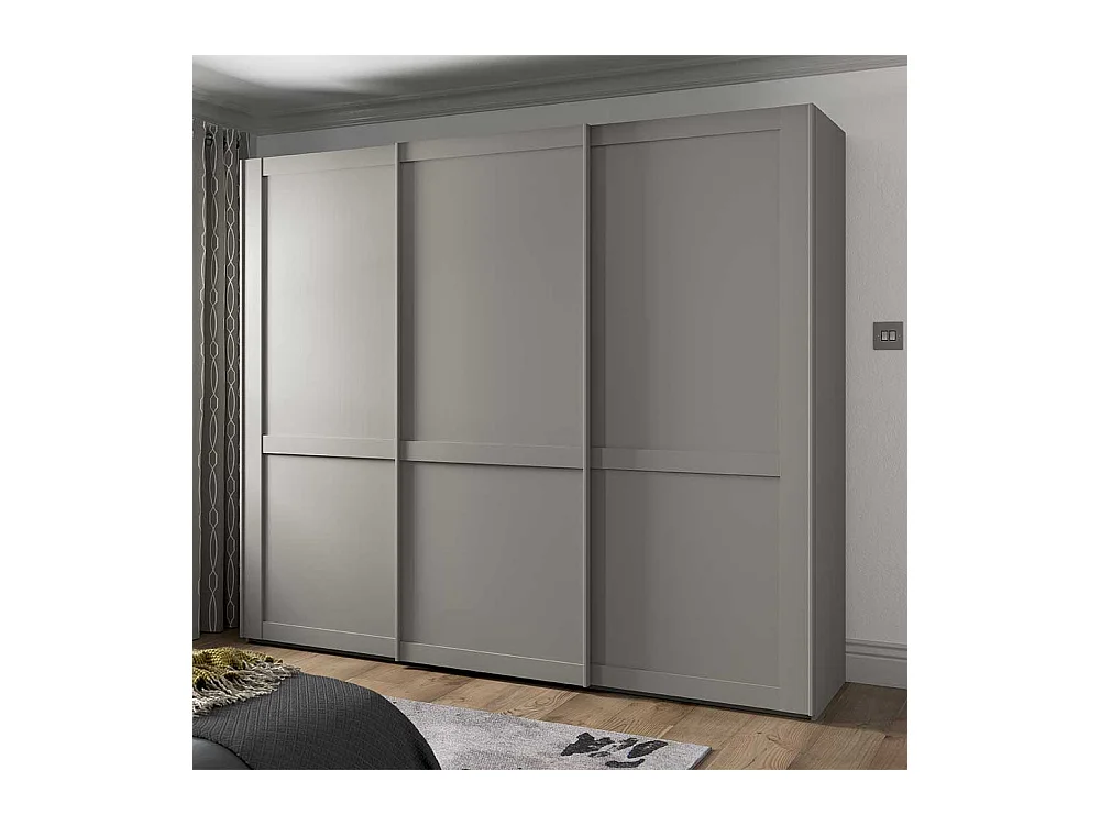 Kleiderschrank Schwebetüren hellgrau 217 cm hoch Made in Germany