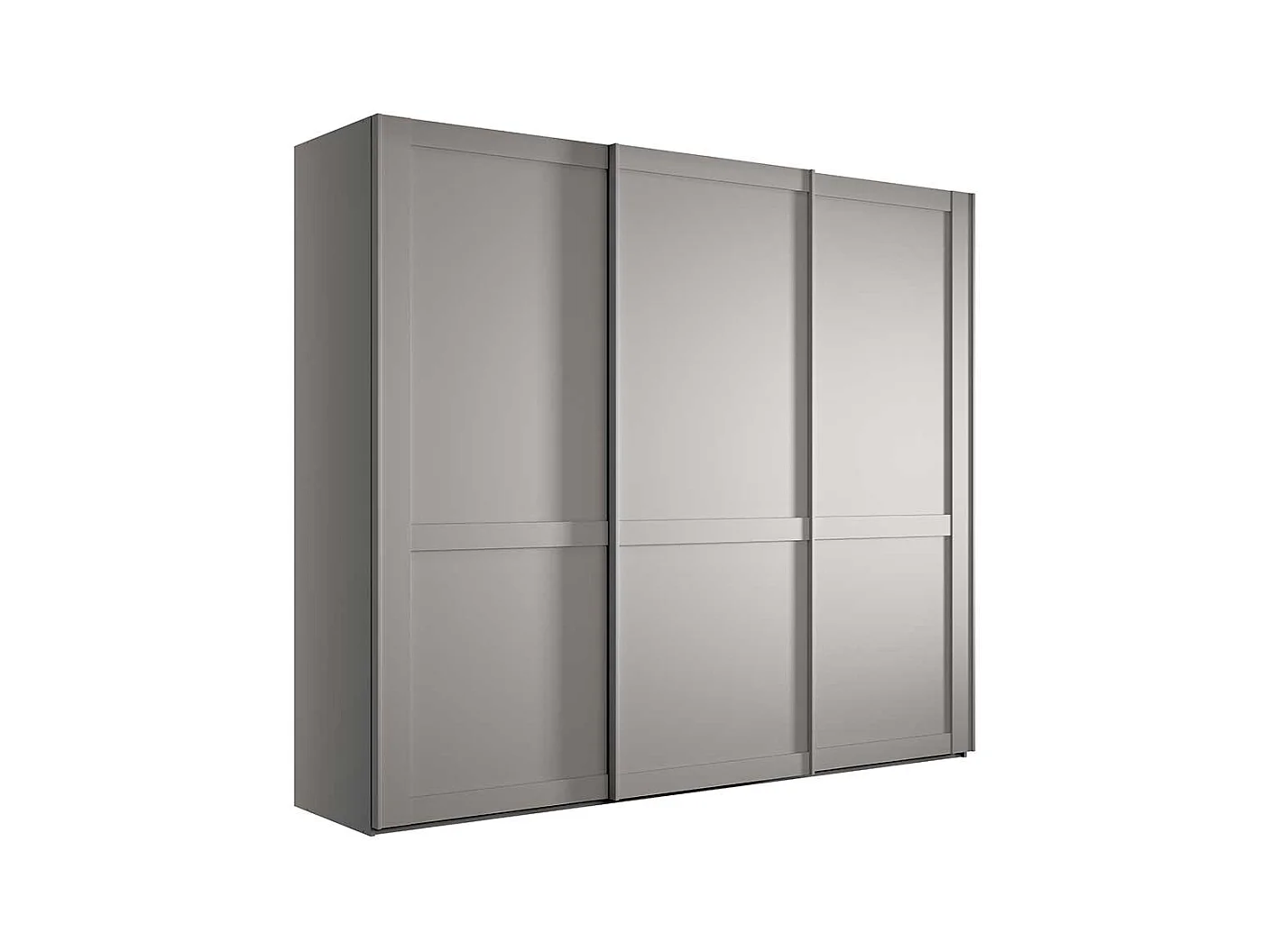 Kleiderschrank Schwebetüren hellgrau 217 cm hoch Made in Germany