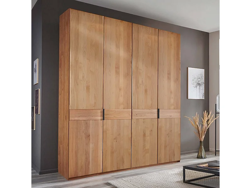 Kleiderschrank Holzkleiderschrank mit Drehtüren 197 cm breit