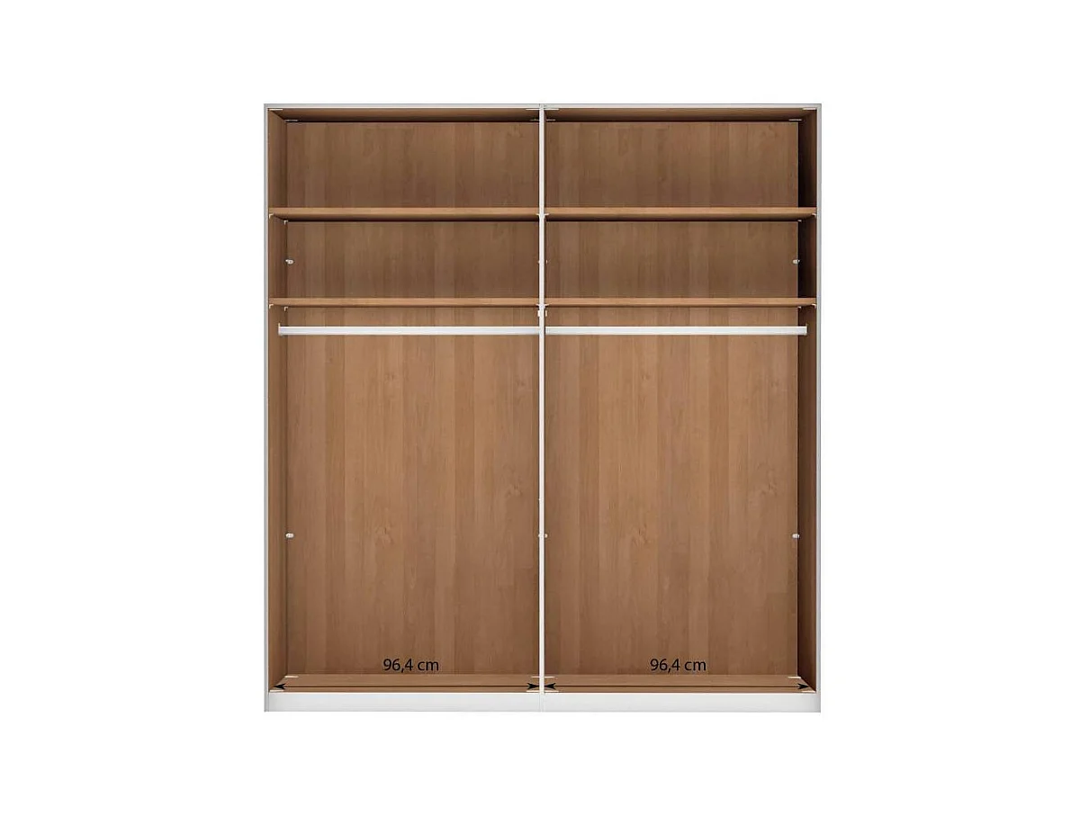 Kleiderschrank Holzkleiderschrank mit Drehtüren 197 cm breit