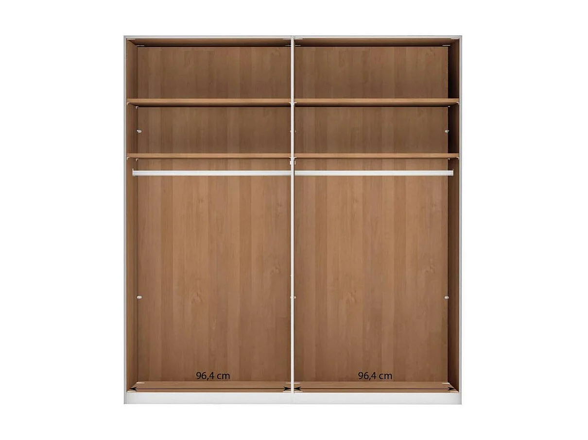 Kleiderschrank Holzkleiderschrank mit Drehtüren 197 cm breit